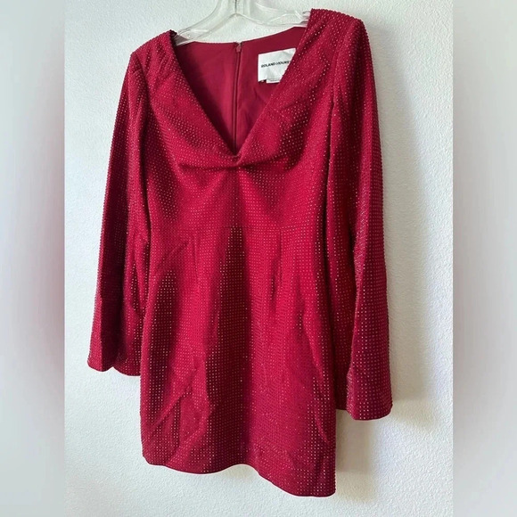 Roland Mouret Sequined Red  Cape minidress - Picture 8 of 14